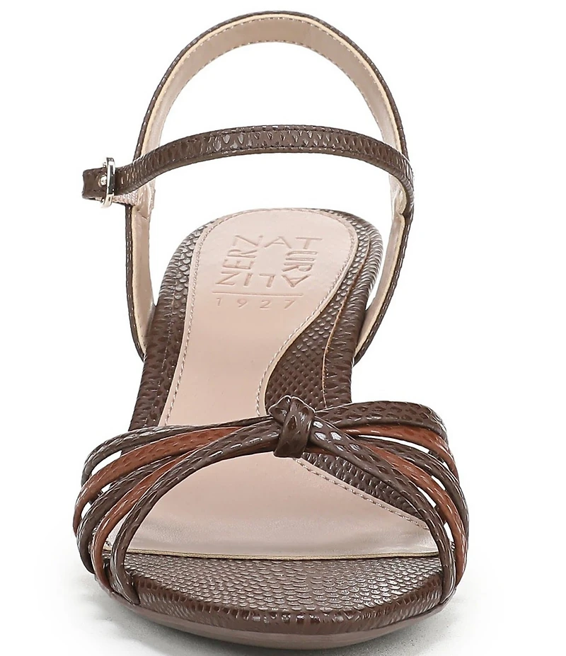 Naturalizer Tawny Snake Textured Strappy Knotted Dress Sandals