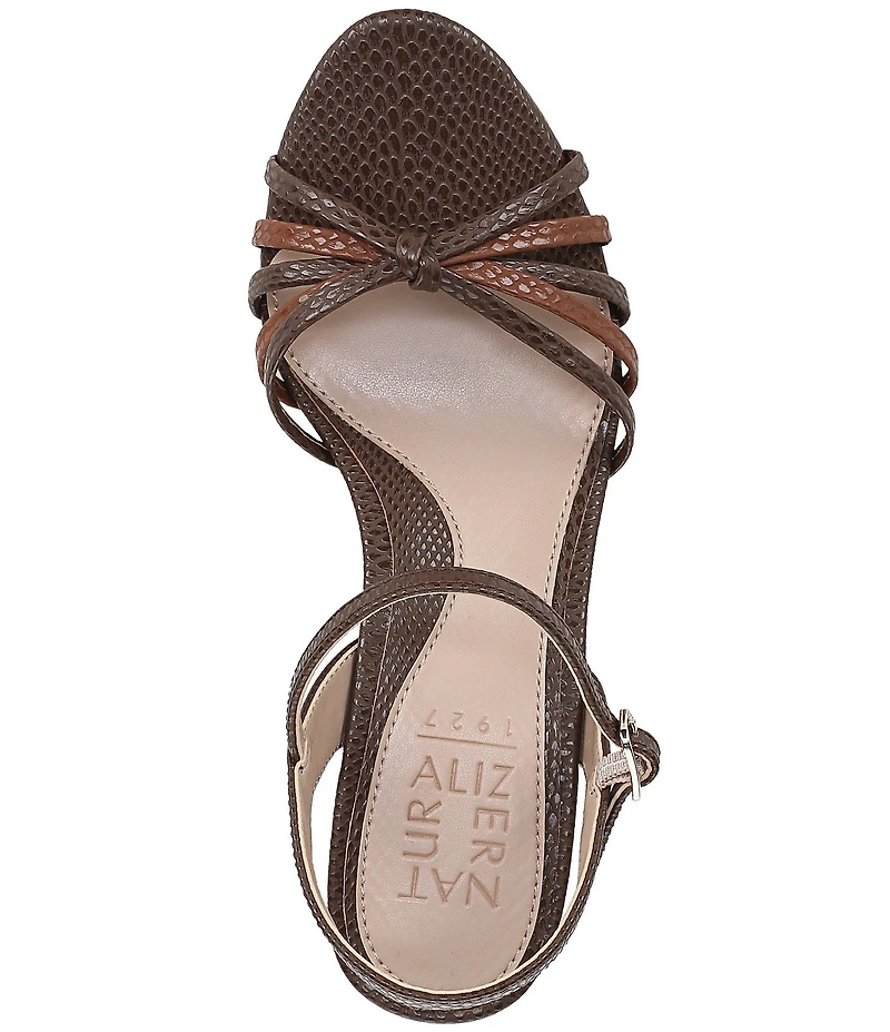 Naturalizer Tawny Snake Textured Strappy Knotted Dress Sandals