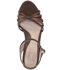 Naturalizer Tawny Snake Textured Strappy Knotted Dress Sandals