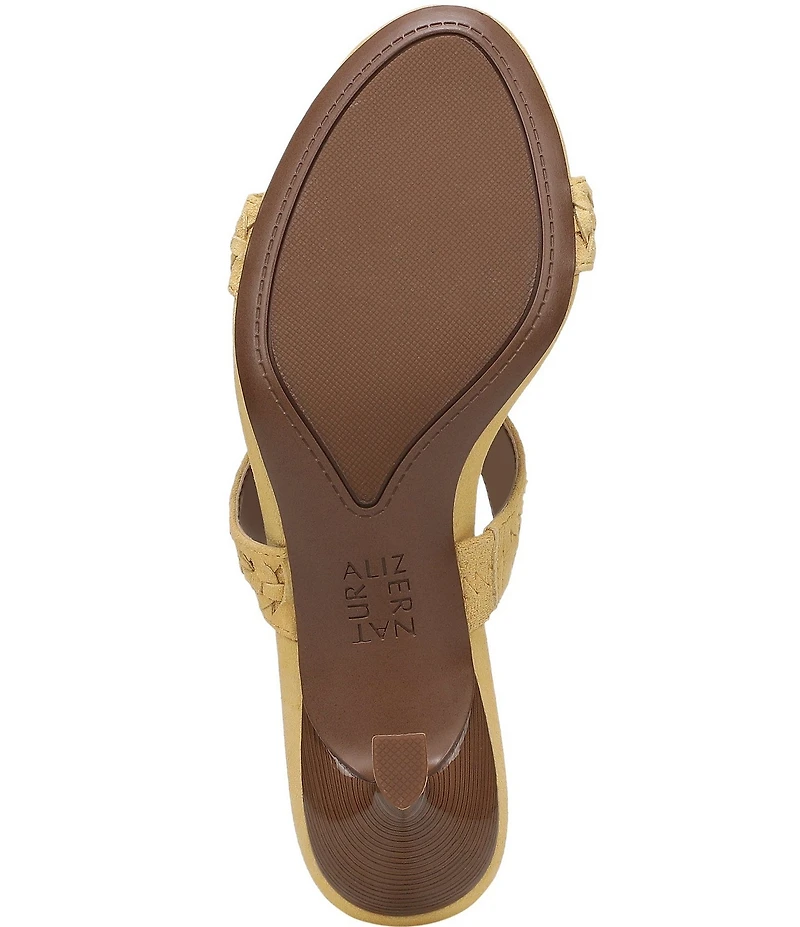 Naturalizer Terra Suede Braided Detailing Slip On Dress Sandals