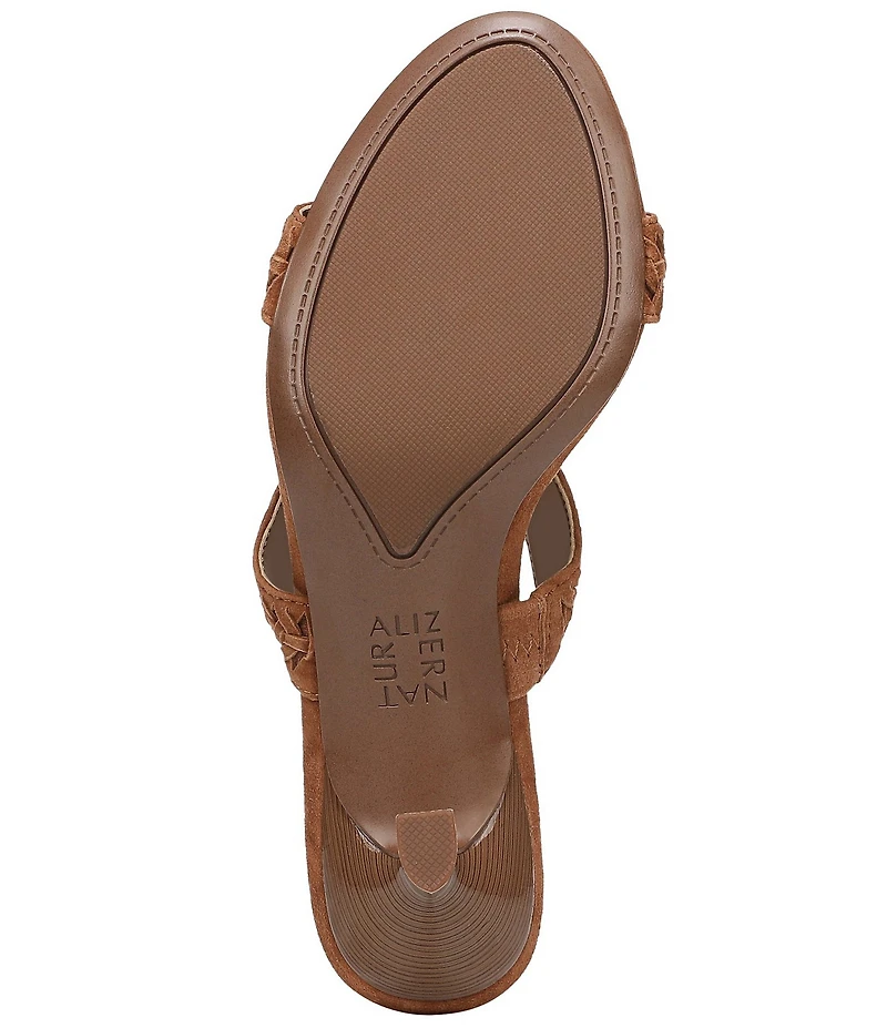 Naturalizer Terra Suede Braided Detailing Slip On Dress Sandals