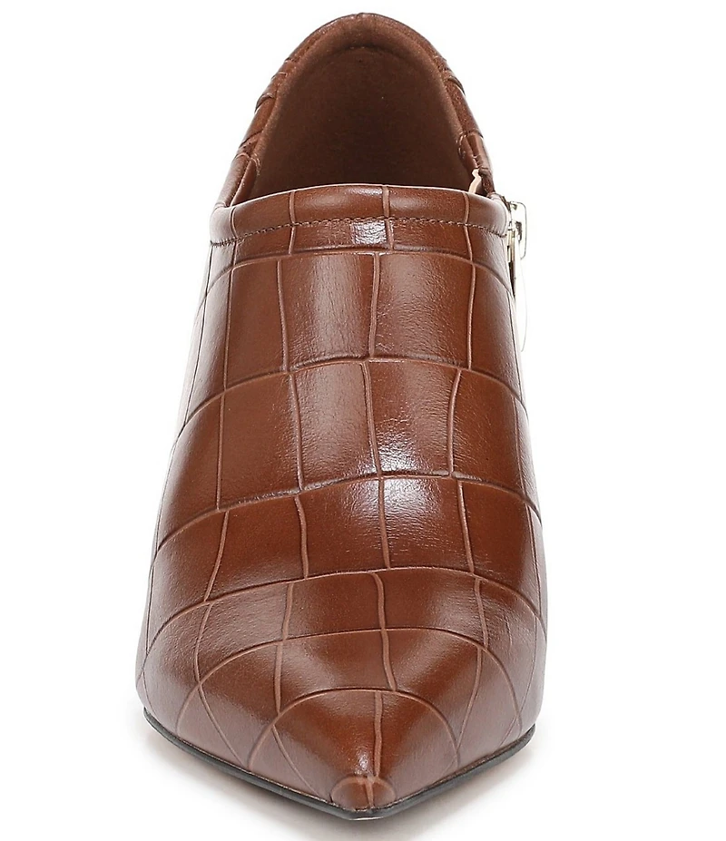 Naturalizer The Elena Croco Embossed Leather Pointed Toe Dress Shooties