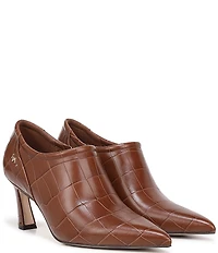 Naturalizer The Elena Croco Embossed Leather Pointed Toe Dress Shooties