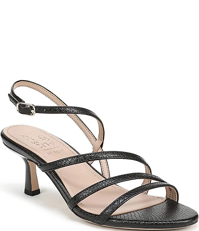 Naturalizer Tiffi Strappy Snake Embossed Leather Dress Sandals