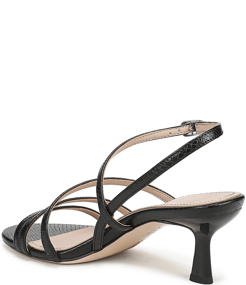 Naturalizer Tiffi Strappy Snake Embossed Leather Dress Sandals