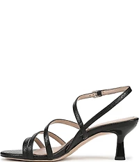 Naturalizer Tiffi Strappy Snake Embossed Leather Dress Sandals