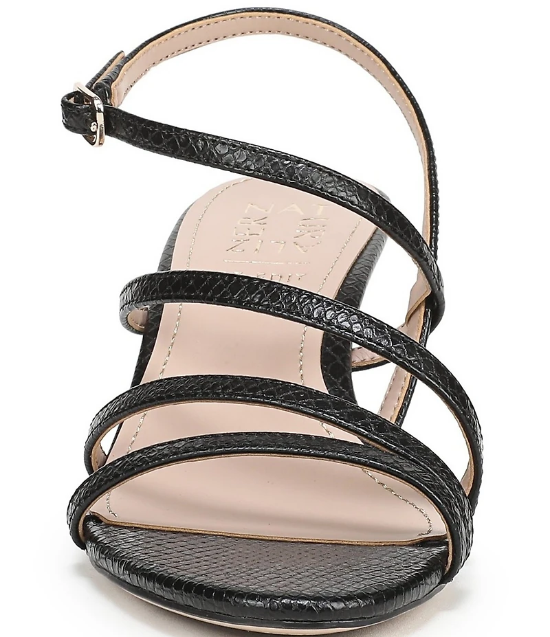 Naturalizer Tiffi Strappy Snake Embossed Leather Dress Sandals