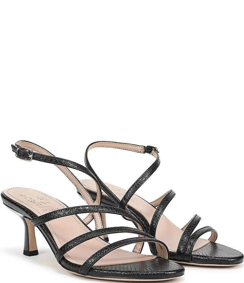 Naturalizer Tiffi Strappy Snake Embossed Leather Dress Sandals