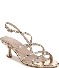 Naturalizer Tiffi Strappy Metallic Snake Embossed Leather Dress Sandals