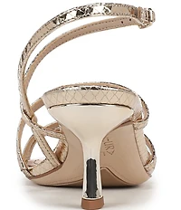 Naturalizer Tiffi Strappy Metallic Snake Embossed Leather Dress Sandals