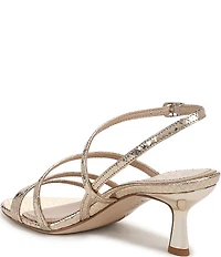 Naturalizer Tiffi Strappy Metallic Snake Embossed Leather Dress Sandals