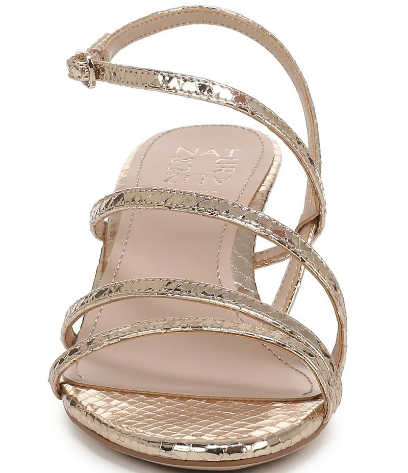 Naturalizer Tiffi Strappy Metallic Snake Embossed Leather Dress Sandals