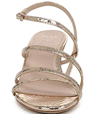 Naturalizer Tiffi Strappy Metallic Snake Embossed Leather Dress Sandals