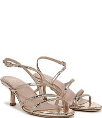 Naturalizer Tiffi Strappy Metallic Snake Embossed Leather Dress Sandals