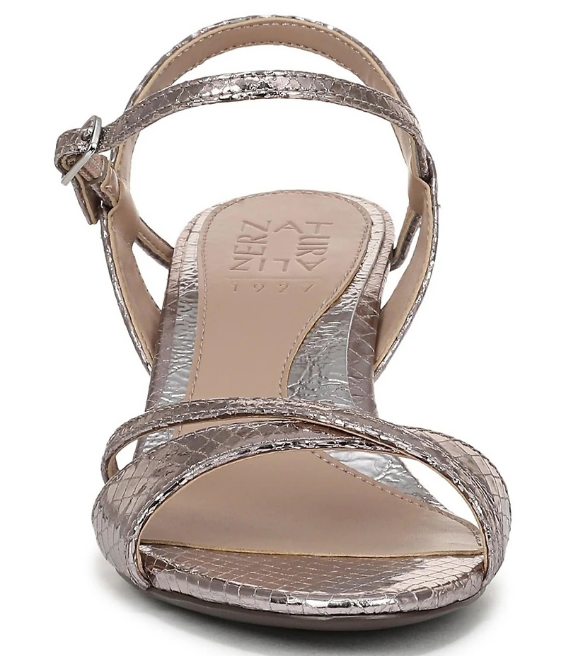 Naturalizer Trey Metallic Leather Ankle Wrap Dress Sandals