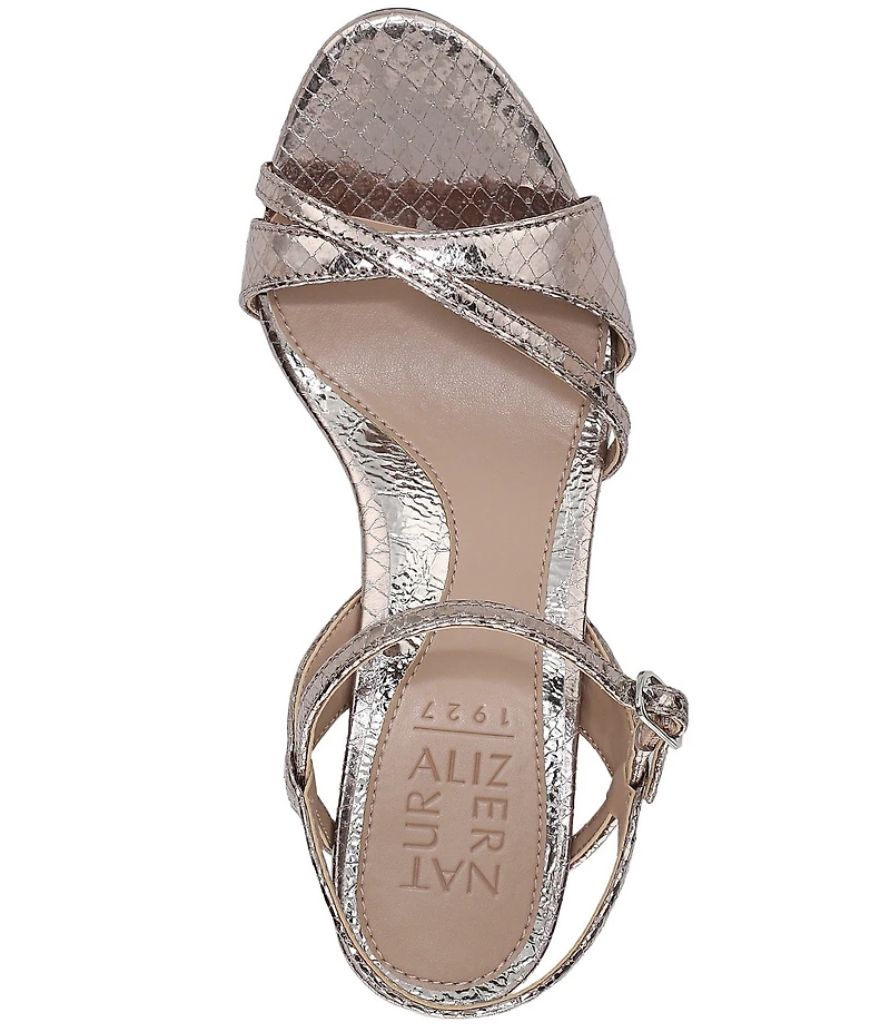 Naturalizer Trey Metallic Leather Ankle Wrap Dress Sandals