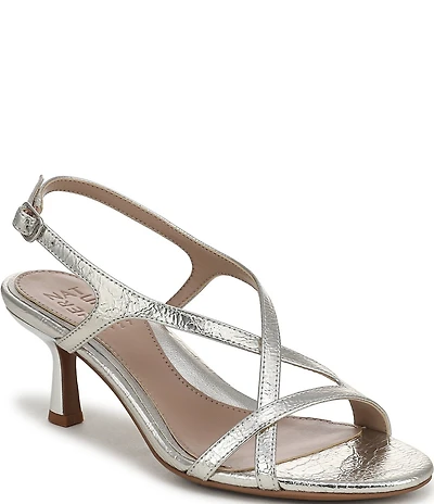 Naturalizer Truly Metallic Crinkle Strappy Dress Sandals