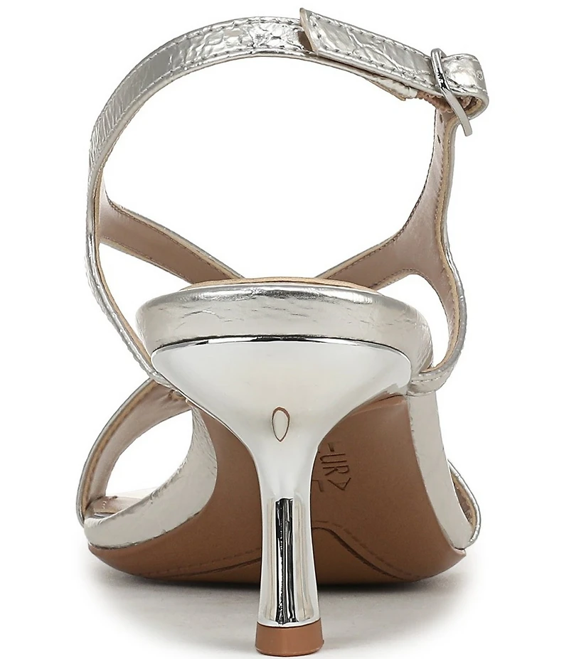 Naturalizer Truly Metallic Crinkle Strappy Dress Sandals