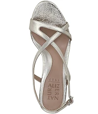 Naturalizer Truly Metallic Crinkle Strappy Dress Sandals