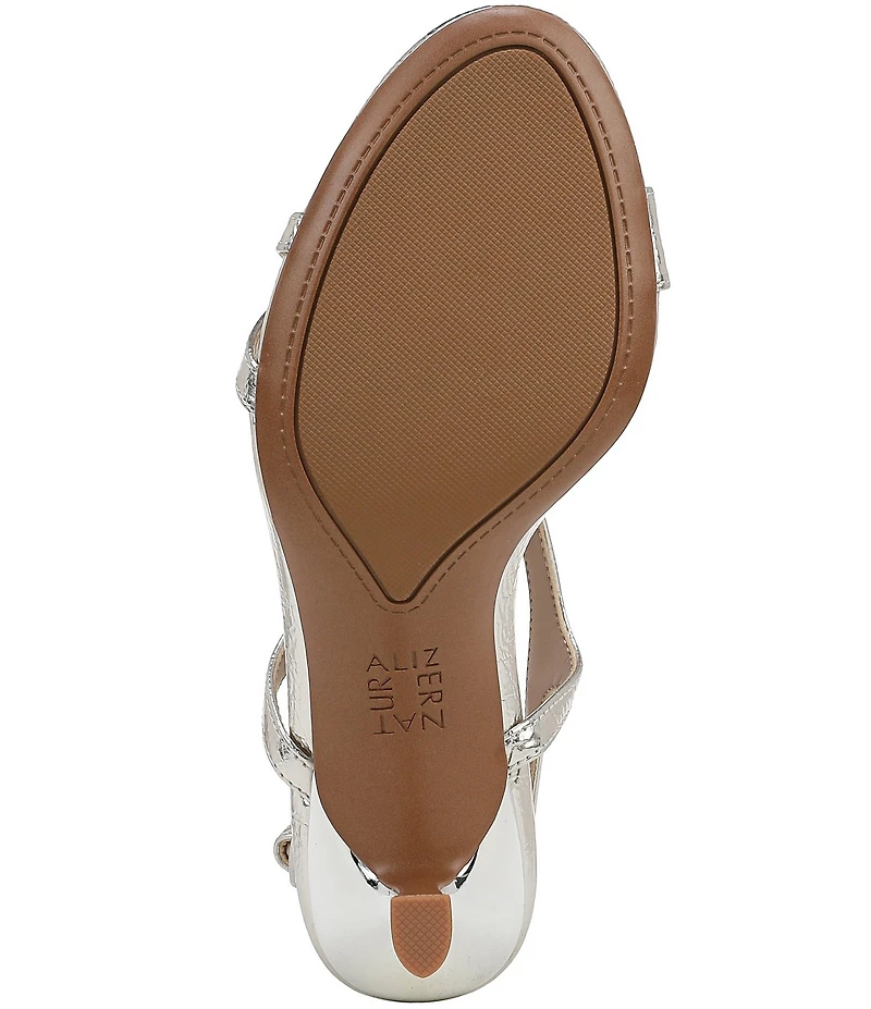 Naturalizer Truly Metallic Crinkle Strappy Dress Sandals