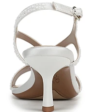 Naturalizer Truly Satin Pearl Embellished Strappy Dress Sandals