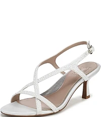 Naturalizer Truly Satin Pearl Embellished Strappy Dress Sandals