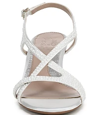 Naturalizer Truly Satin Pearl Embellished Strappy Dress Sandals
