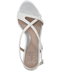 Naturalizer Truly Satin Pearl Embellished Strappy Dress Sandals