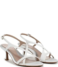 Naturalizer Truly Satin Pearl Embellished Strappy Dress Sandals