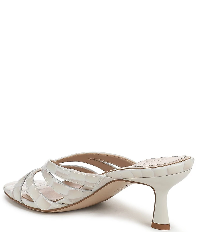 Naturalizer Tuesday Croco Embossed Leather Strappy Dress Slide Sandals