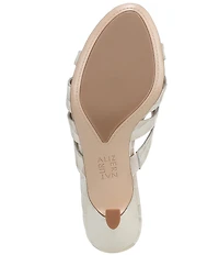 Naturalizer Tuesday Croco Embossed Leather Strappy Dress Slide Sandals