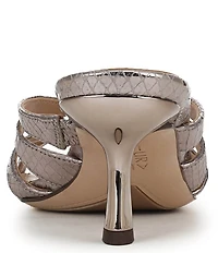 Naturalizer Tuesday Metallic Snake Embossed Leather Strappy Dress Sandals