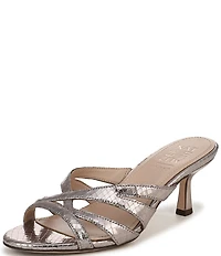 Naturalizer Tuesday Metallic Snake Embossed Leather Strappy Dress Sandals