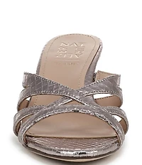 Naturalizer Tuesday Metallic Snake Embossed Leather Strappy Dress Sandals