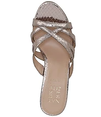 Naturalizer Tuesday Metallic Snake Embossed Leather Strappy Dress Sandals