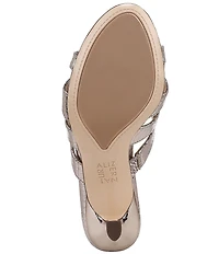 Naturalizer Tuesday Metallic Snake Embossed Leather Strappy Dress Sandals