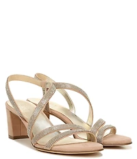 Naturalizer Vanessa Microsuede Strappy Rhinestone Detail Block Heel Evening Dress Sandals