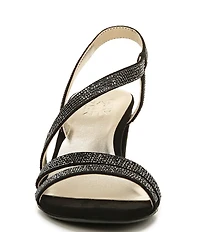 Naturalizer Vanessa Microsuede Strappy Rhinestone Detail Block Heel Evening Dress Sandals