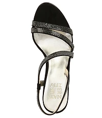 Naturalizer Vanessa Microsuede Strappy Rhinestone Detail Block Heel Evening Dress Sandals