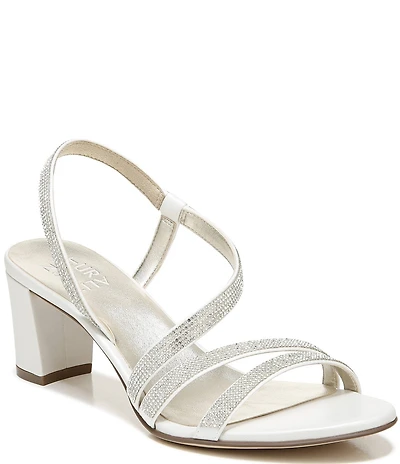 Naturalizer Vanessa Strappy Rhinestone Detail Block Heel Evening Dress Sandals