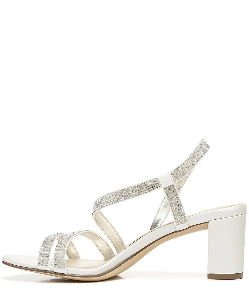 Naturalizer Vanessa Strappy Rhinestone Detail Block Heel Evening Dress Sandals