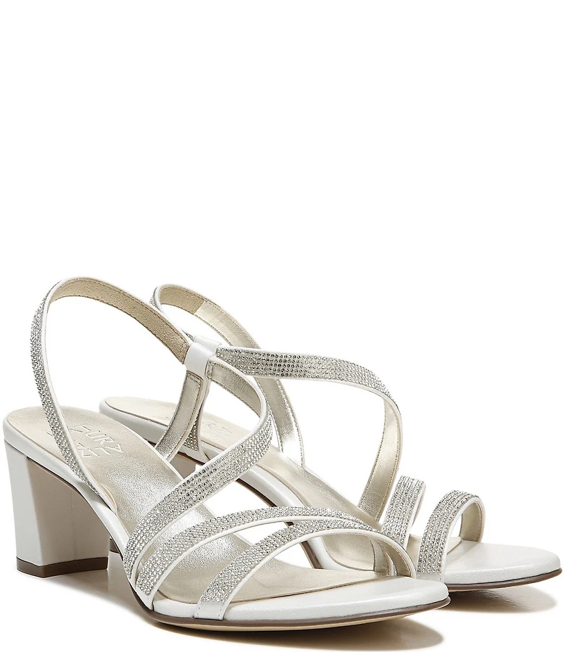 Naturalizer Vanessa Strappy Rhinestone Detail Block Heel Evening Dress Sandals