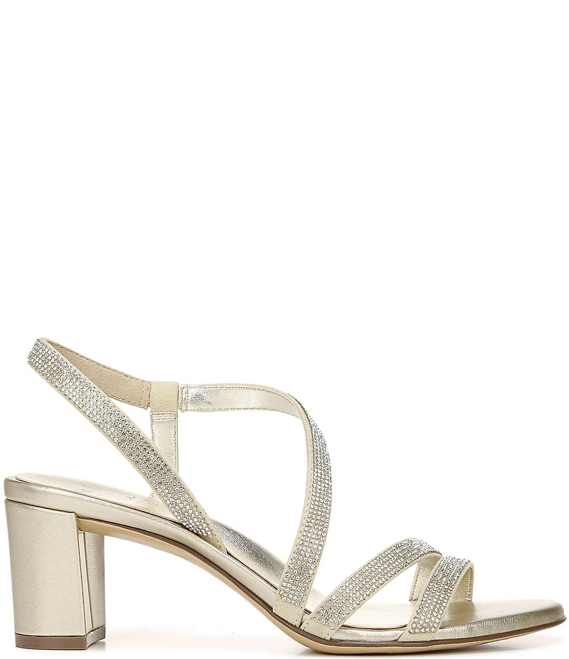 Naturalizer Vanessa Strappy Rhinestone Detail Block Heel Evening Dress Sandals