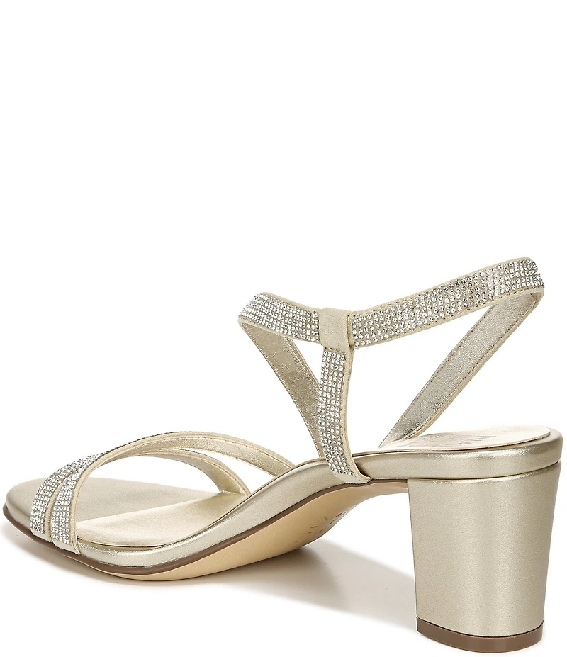 Naturalizer Vanessa Strappy Rhinestone Detail Block Heel Evening Dress Sandals