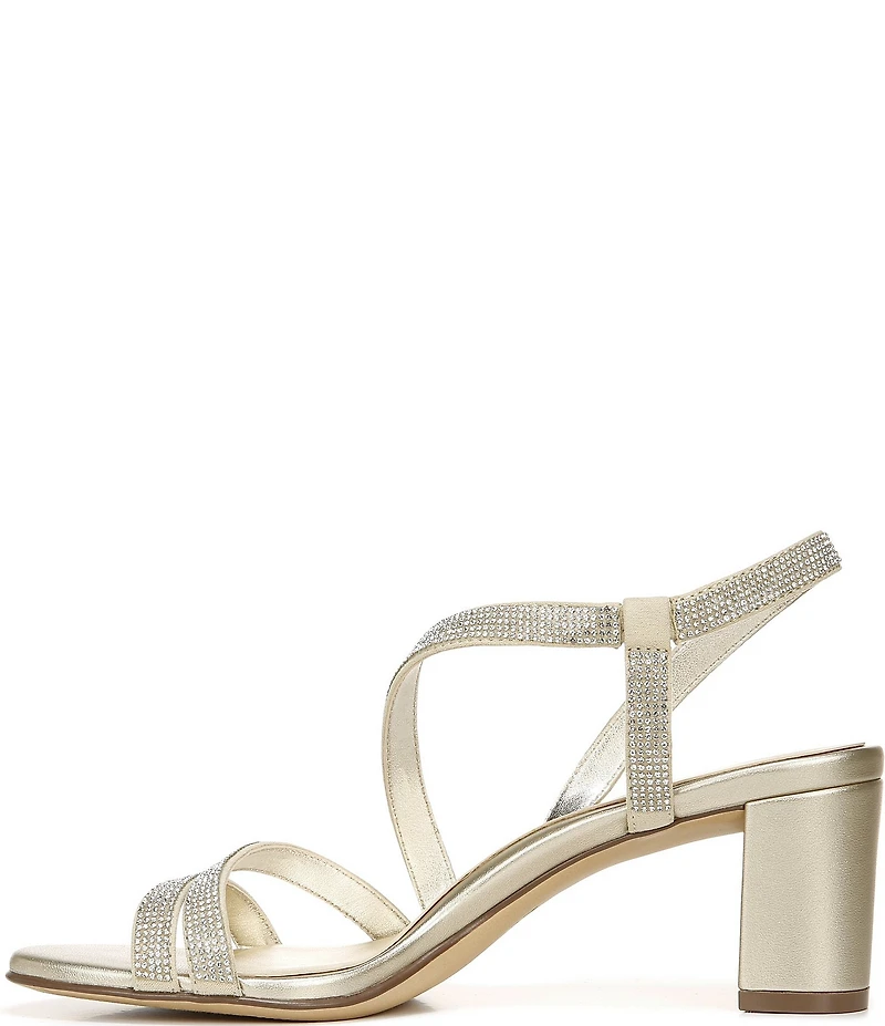 Naturalizer Vanessa Strappy Rhinestone Detail Block Heel Evening Dress Sandals
