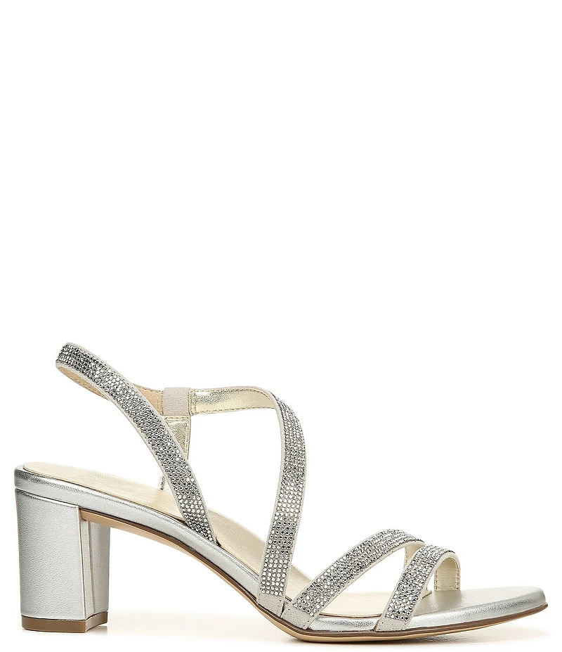 Naturalizer Vanessa Strappy Rhinestone Detail Block Heel Evening Dress Sandals