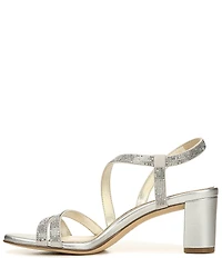 Naturalizer Vanessa Strappy Rhinestone Detail Block Heel Evening Dress Sandals