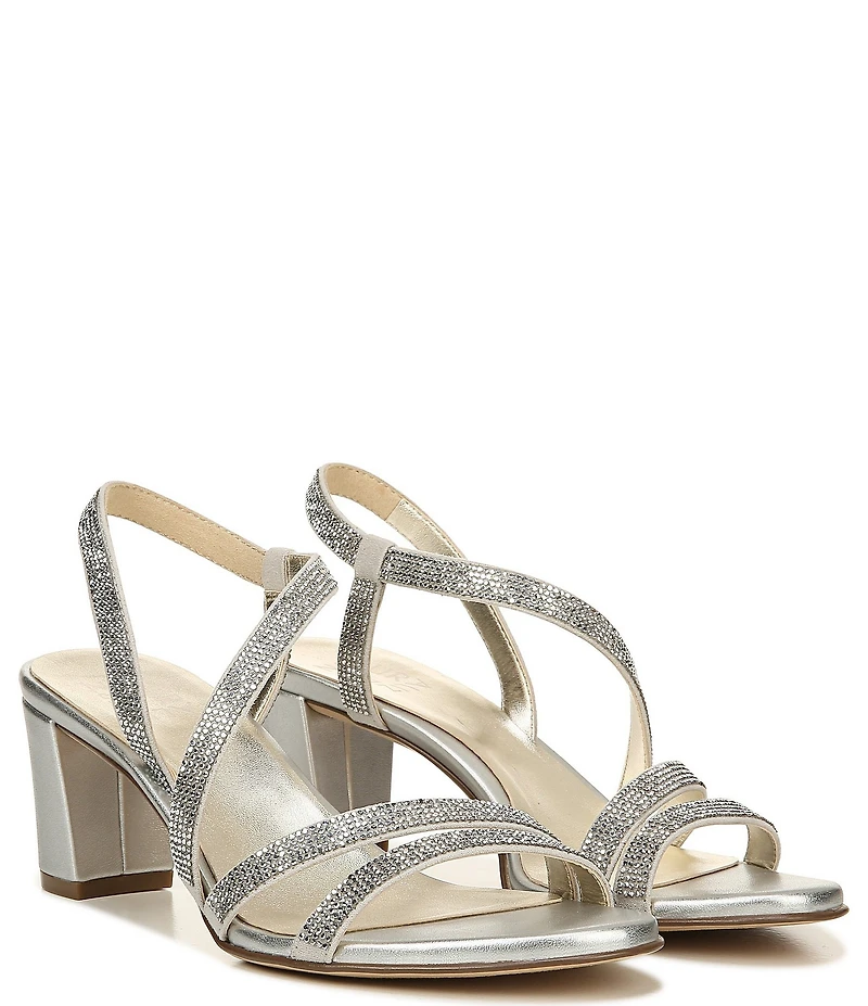 Naturalizer Vanessa Strappy Rhinestone Detail Block Heel Evening Dress Sandals