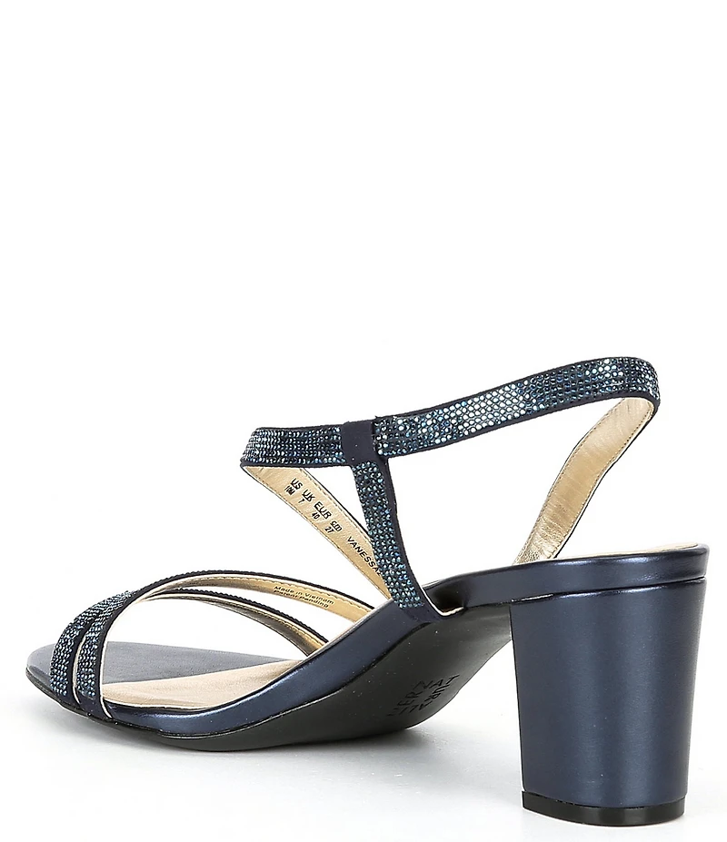 Naturalizer Vanessa Strappy Rhinestone Detail Block Heel Evening Dress Sandals