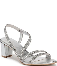 Naturalizer Vanessa Satin Strappy Crystal Detail Block Heel Evening Dress Sandals